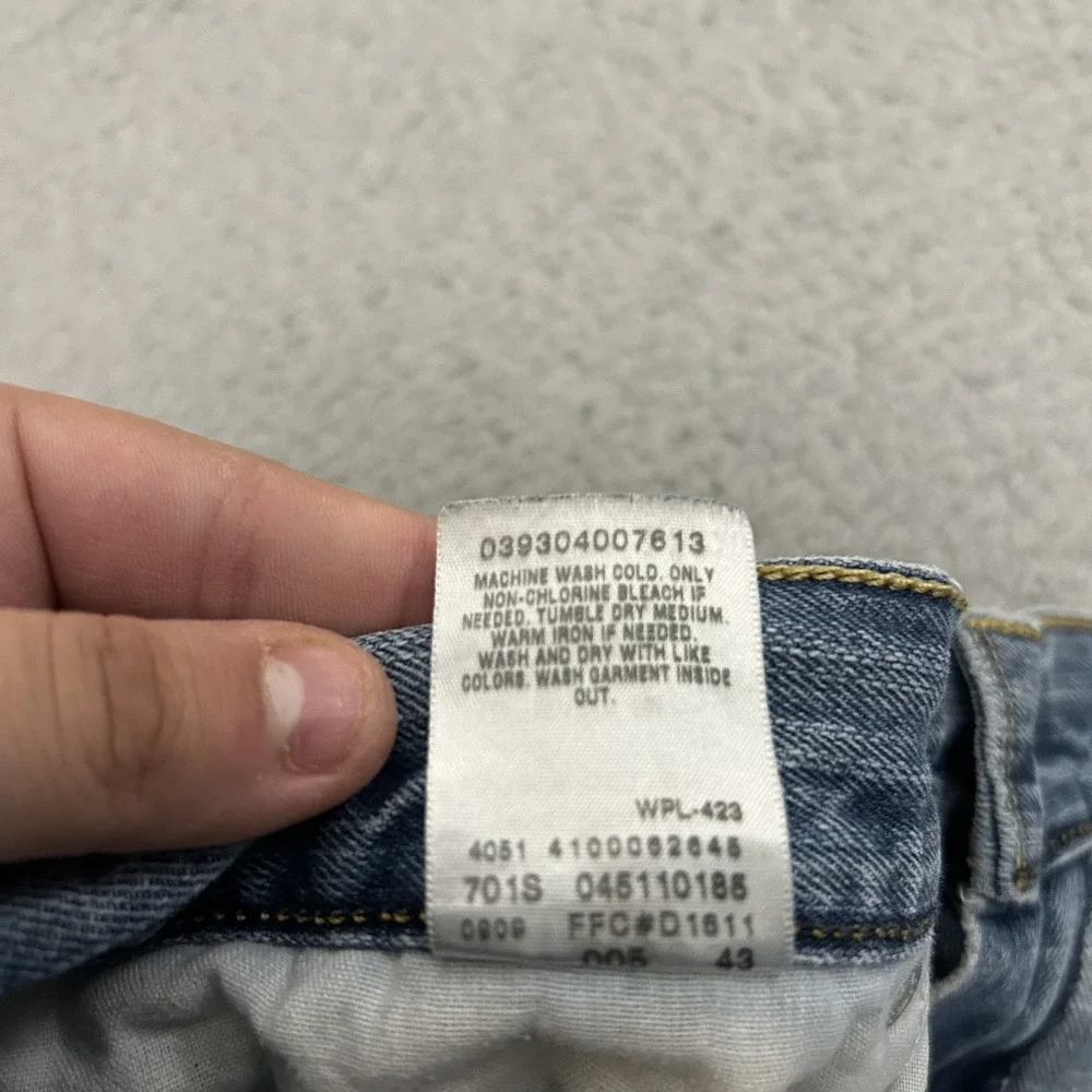 Levis Jeans Mens 34x32 Blue Denim 511 Skinny Light Wash American Red Tab Cotton